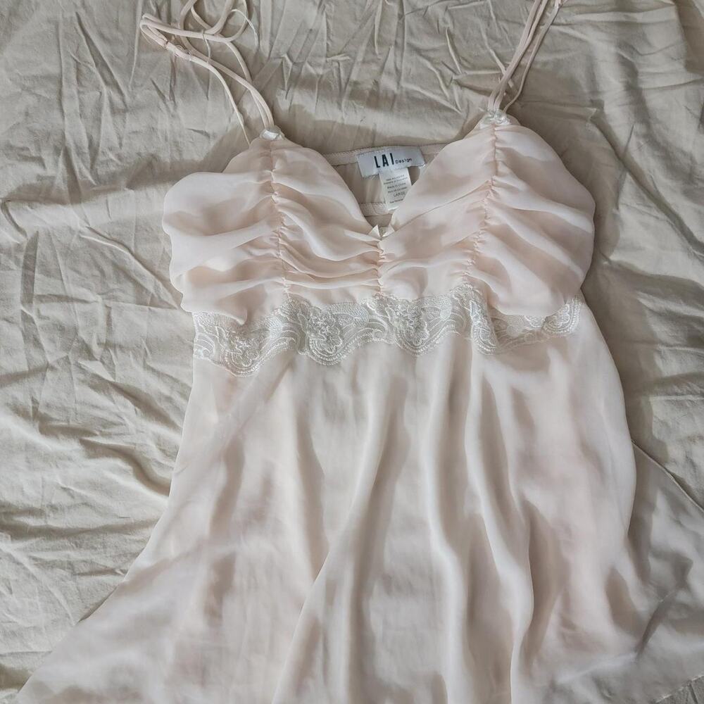 Lai design blush pink babydoll slip sleep dress